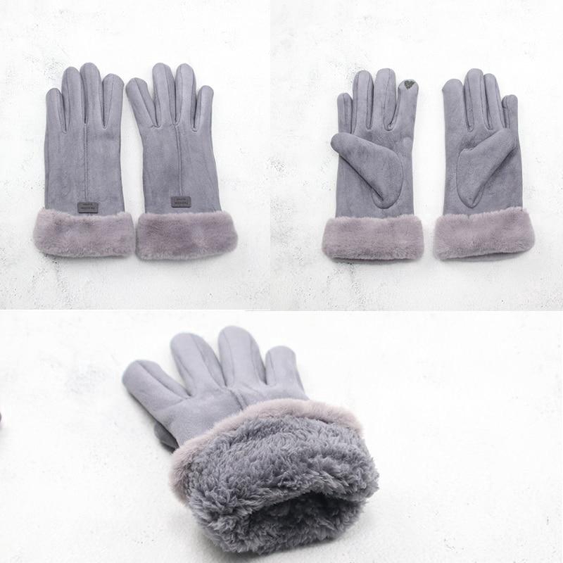 Găng tay da lộn có thể chạm vào màn hình cảm ứng dành cho nữ