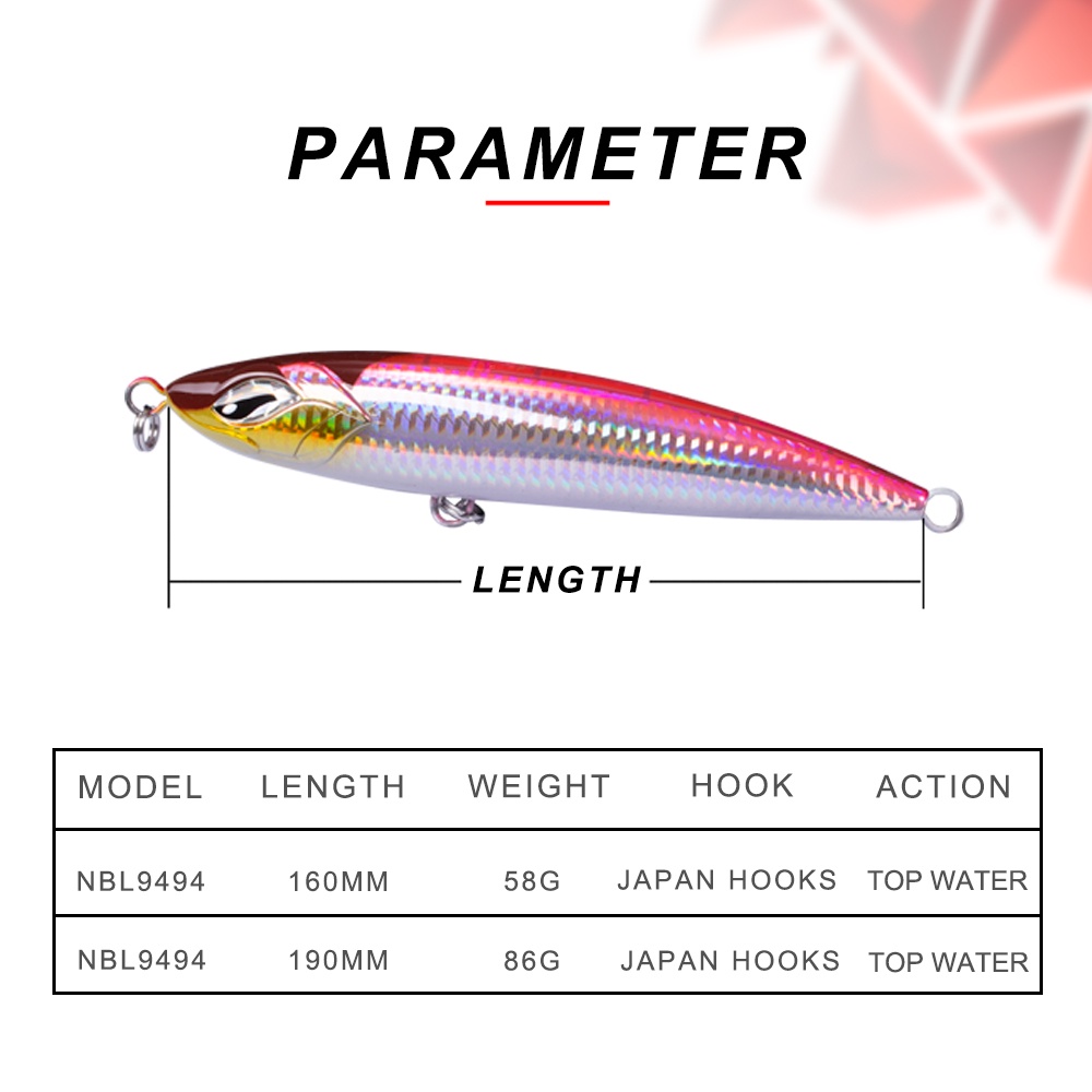 Mồi Giả Câu Cá 16cm/58g 19cm/86g NBL9494