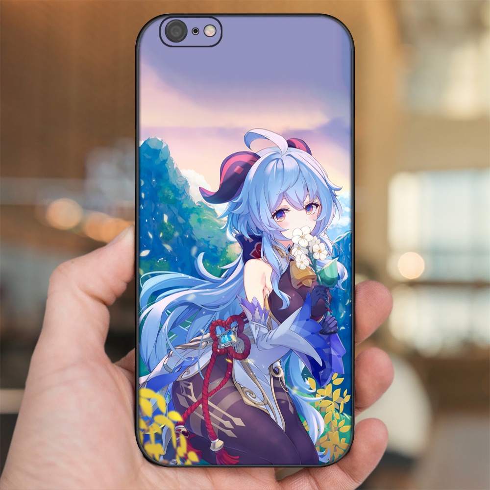 Ốp lưng iPhone 6 Plus, 6s Plus dẻo đen cạnh vuông in hình Ganyu Genshin Impact
