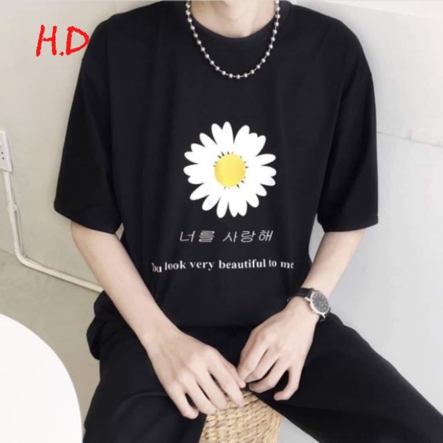 Áo hoa cúc trắng chữ Hàn HDP865