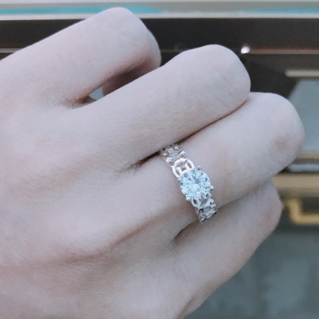 (Siêu rẻ) Nhẫn kim tiền bạc ta đính đá