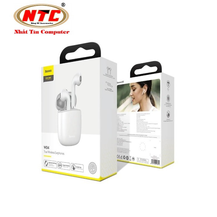 Tai nghe không dây True Wireless Baseus W04 Encok Earphones (TWS, Earbuds Mini, New Model 2020) - Hãng phân phối