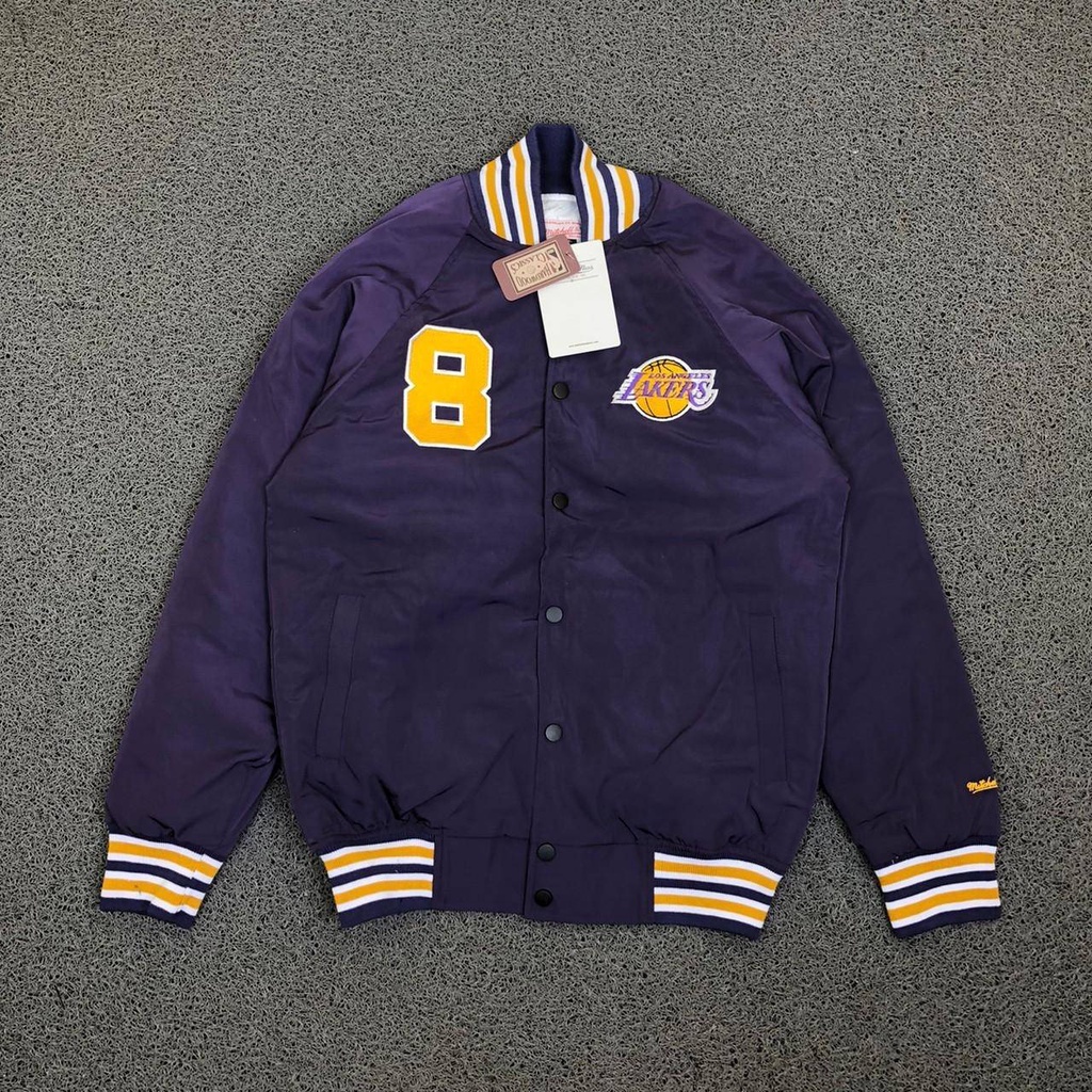 Áo Khoác BOMBER Màu Tím Mitchell LAKERS