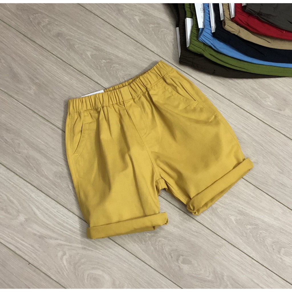 Quần short Uniqlo bé trai size đại chất vải kaki  mềm màu sắc tươi trẻ