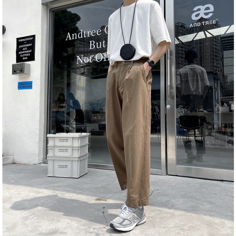 Quần Ống Rông Nam - Vải kaki cao cấp- phong cách hàn quốc