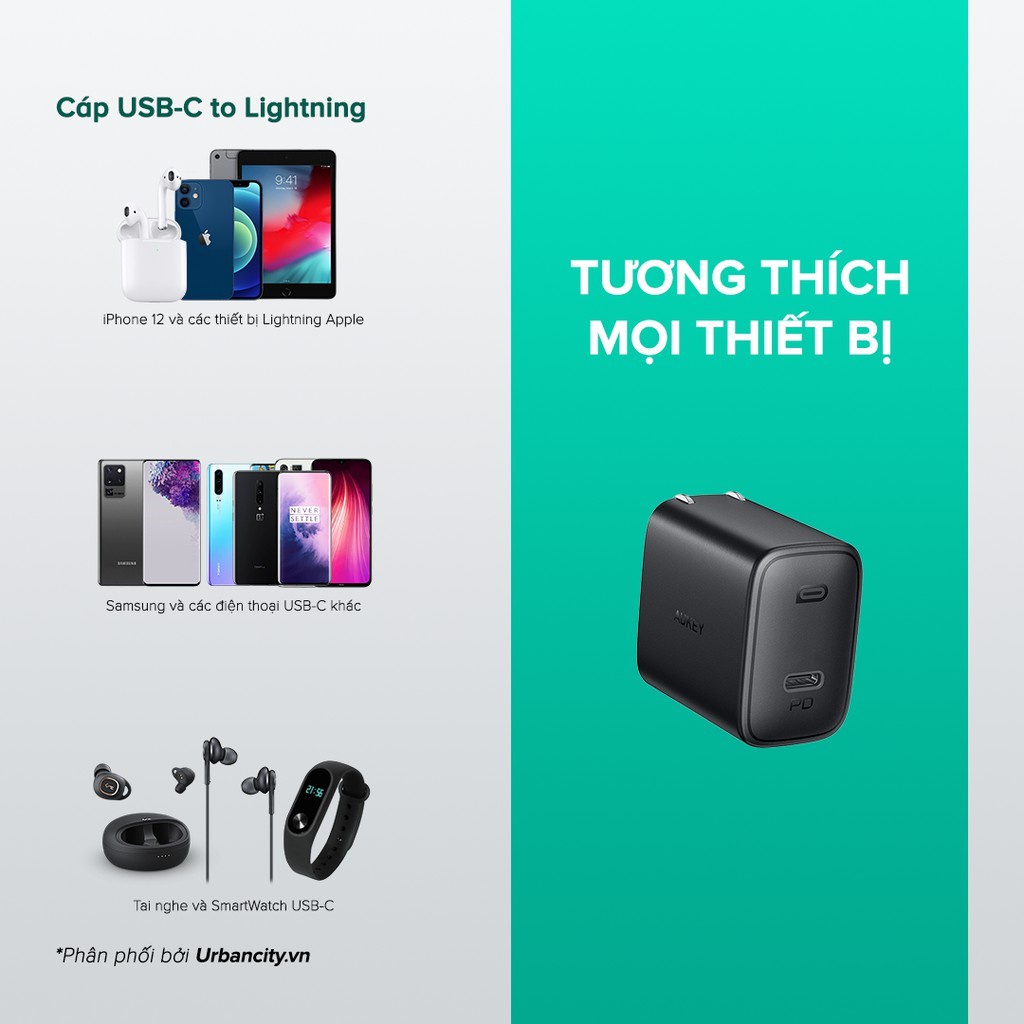 Củ sạc nhanh Aukey PA-F1S 20W USB-C PD