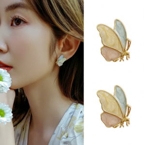 BUTTERFLY Bông Tai Mạ Bạc S925 Hình Bướm Phong Cách Vintage