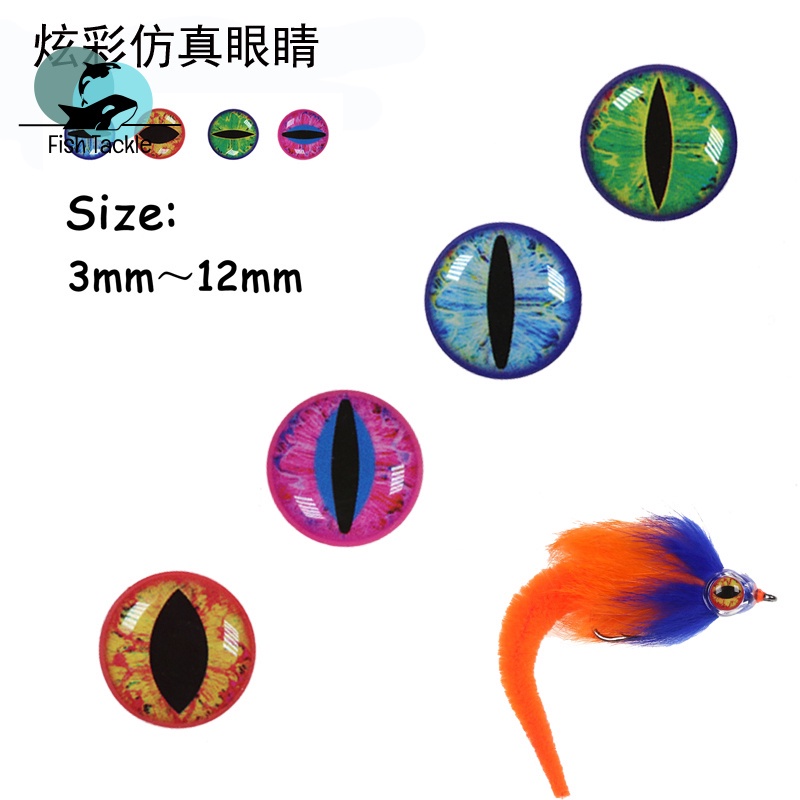 Set 50 Mắt Cá 3D Giả 3mm ~ 12mm Bằng Epoxy
