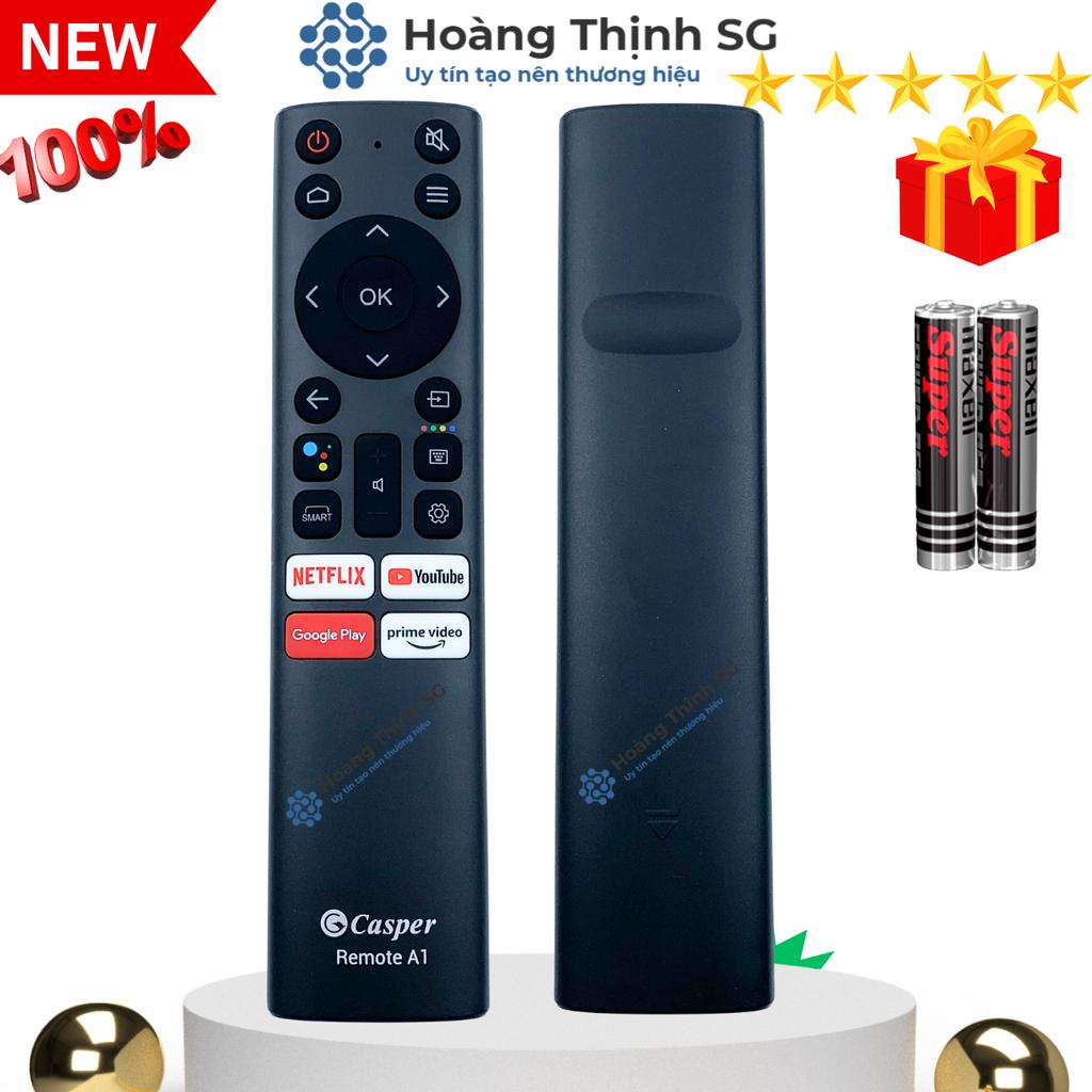 Remote điều khiển tivi Casper A1, Điều Khiển TV Casper Internet Có Giọng Nói - Tặng kèm pin