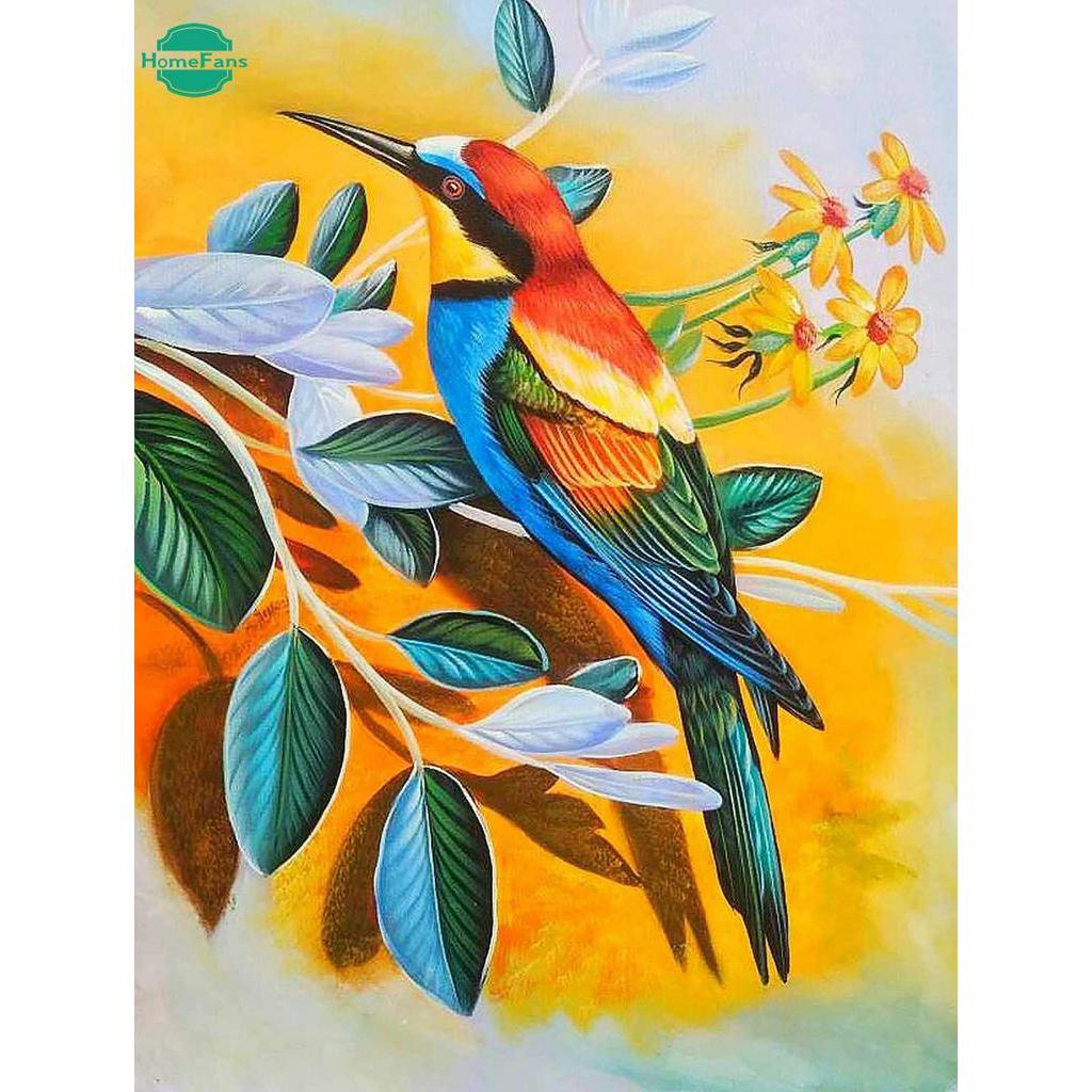 Bộ Tranh Đính Đá 5d Tự Làm Hình Hoa Và Chim 30x40 cm / 12x16 Inches
