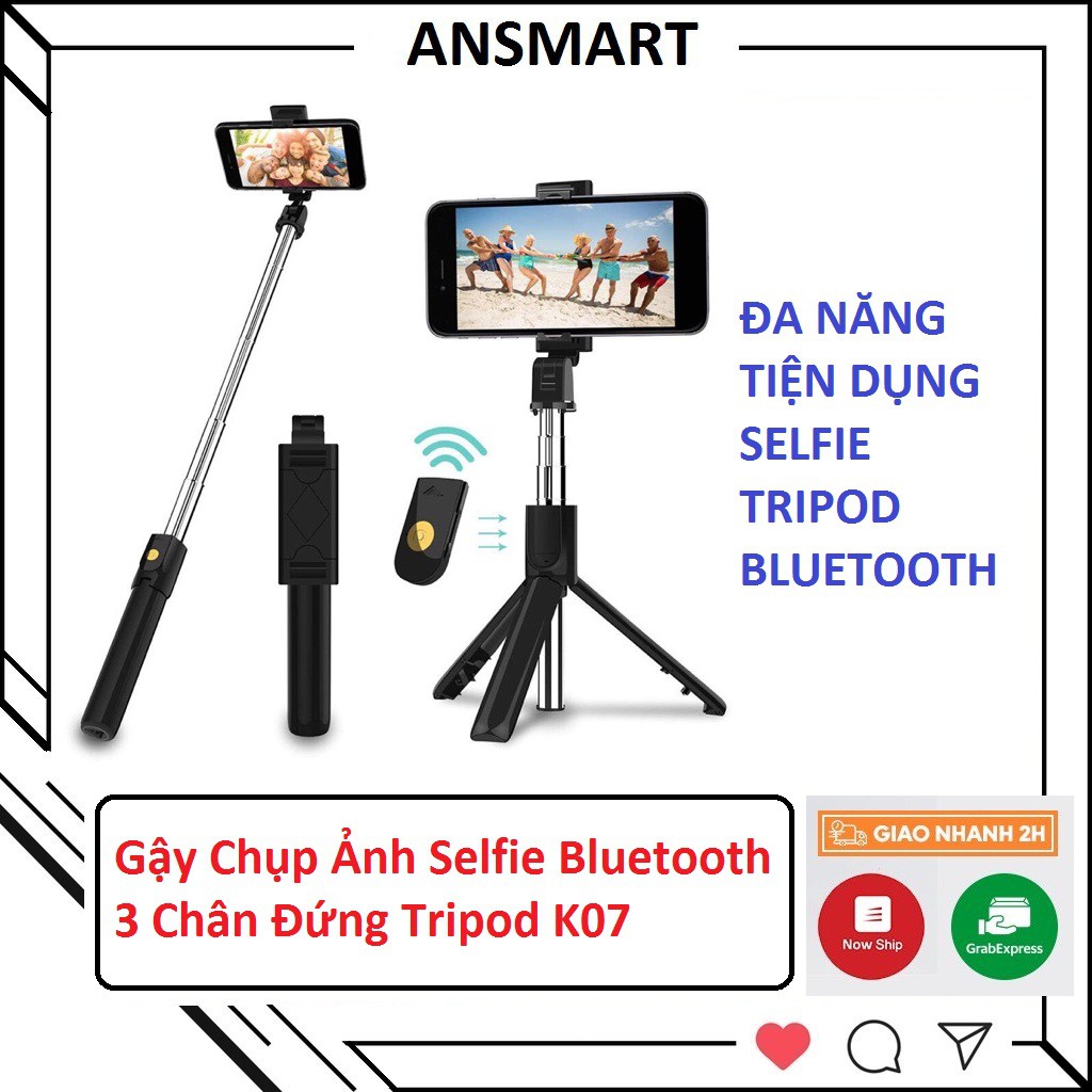 Gậy Tự Sướng Selfie 3 Chân Đứng Tripod K07 - Remote điều khiển từ xa ( ANSMART )