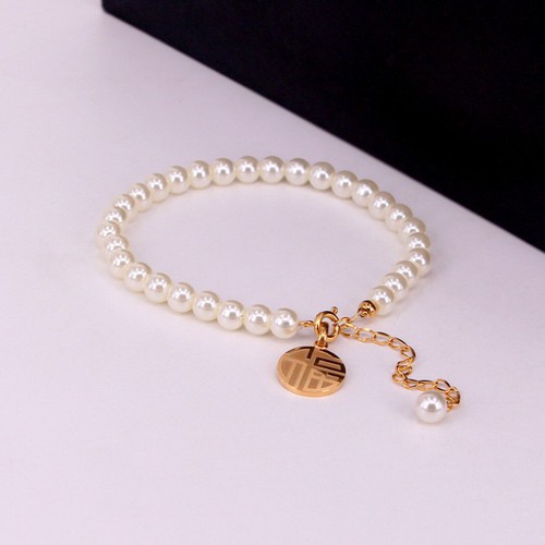 Lắc Tay Ngọc Trai Nhân Tạo Titan Ko Đen TT 3530