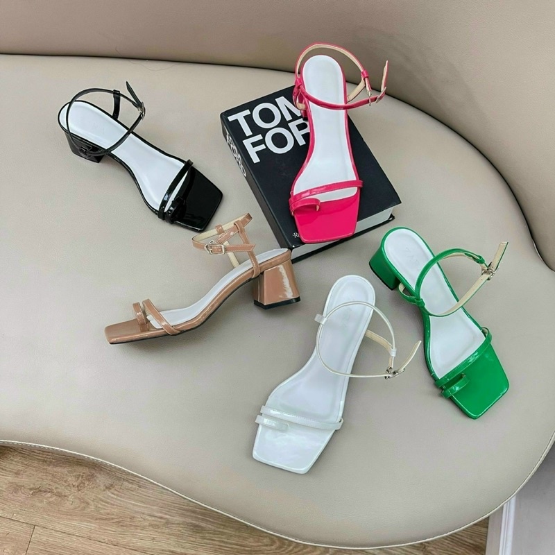 [HÀNG MỚI VỀ] GIÀY SANDAL GÓT VUÔNG 5 PHÂN QUAI XỎ NGÓN MỚI