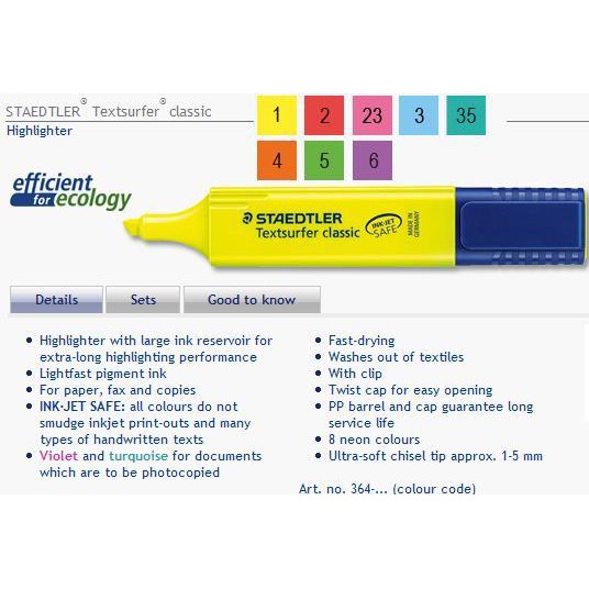 Bút dạ quang  STAEDTLER 364