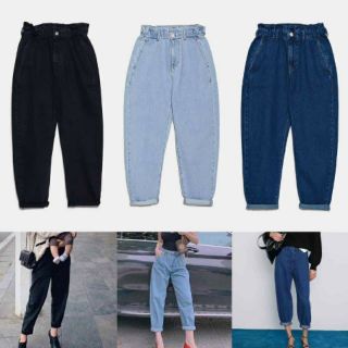 Jeans baggy zazaa cạp chun