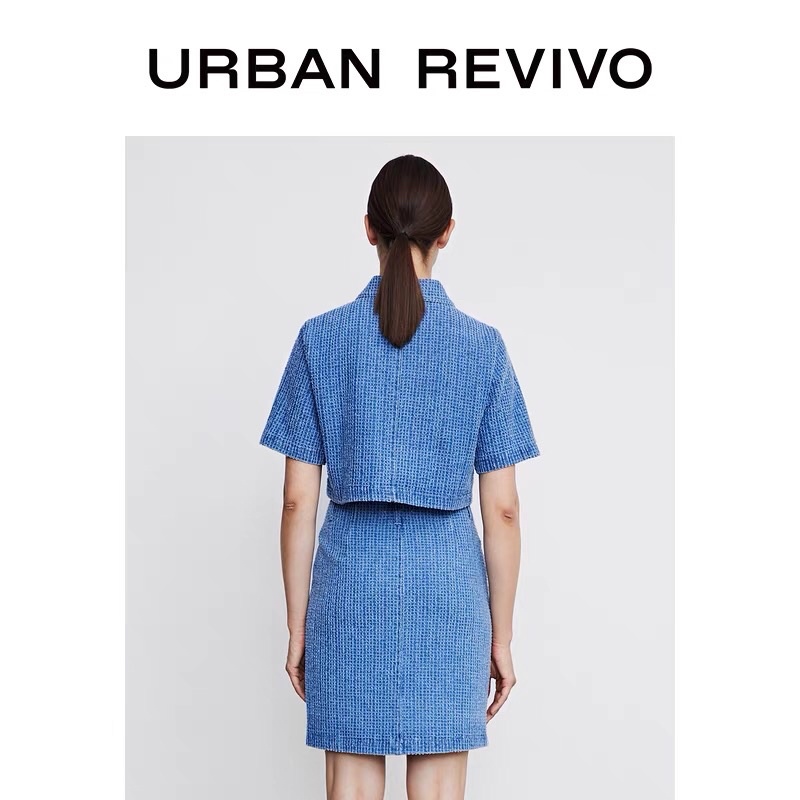 Chân váy dạ xanh Urban Revivo
