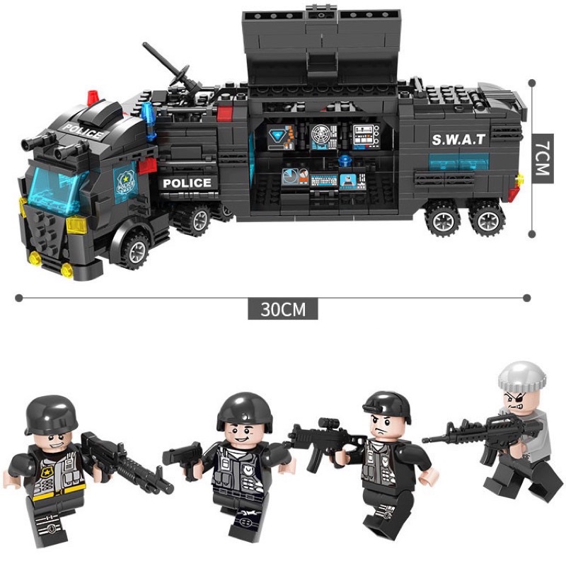 Bộ đồ chơi lắp ráp xế hình Lego Swat, Lego xe, Lego Tàu, Lego máy bay chiến đấu