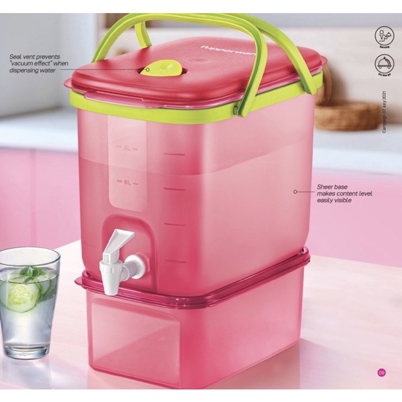 Bình nước dung tích 10L có vòi, quai xách tup may