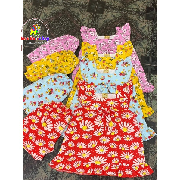 đồ cho bé gái chất Tôn( Lanh) Combo 3b mặc nhà cho bé từ 1-6t