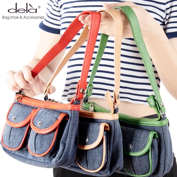 Dela Túi xách nữ đeo chéo đi chơi đẹp hai ngăn cao cấp túi kẹp nách nữ dây xích túi xách quảng châu cao cấp