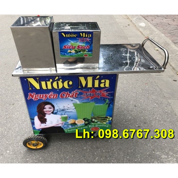 Máy ép nước mía bàn Inox, có bánh xe đẩy, ép khỏe, có bảo hành