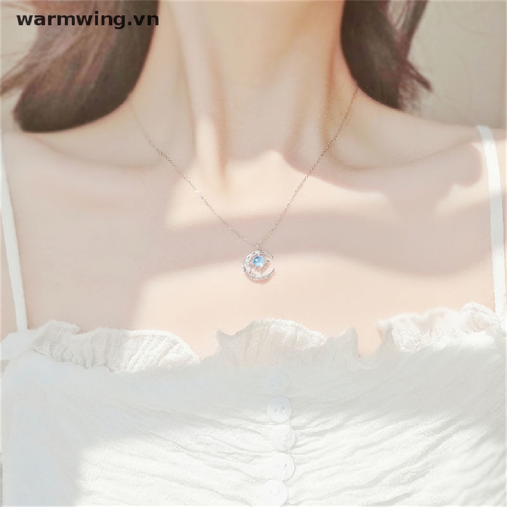 Vòng cổ Mặt Hình Mặt Trăng Đính Đá Phát Sáng Thời Trang