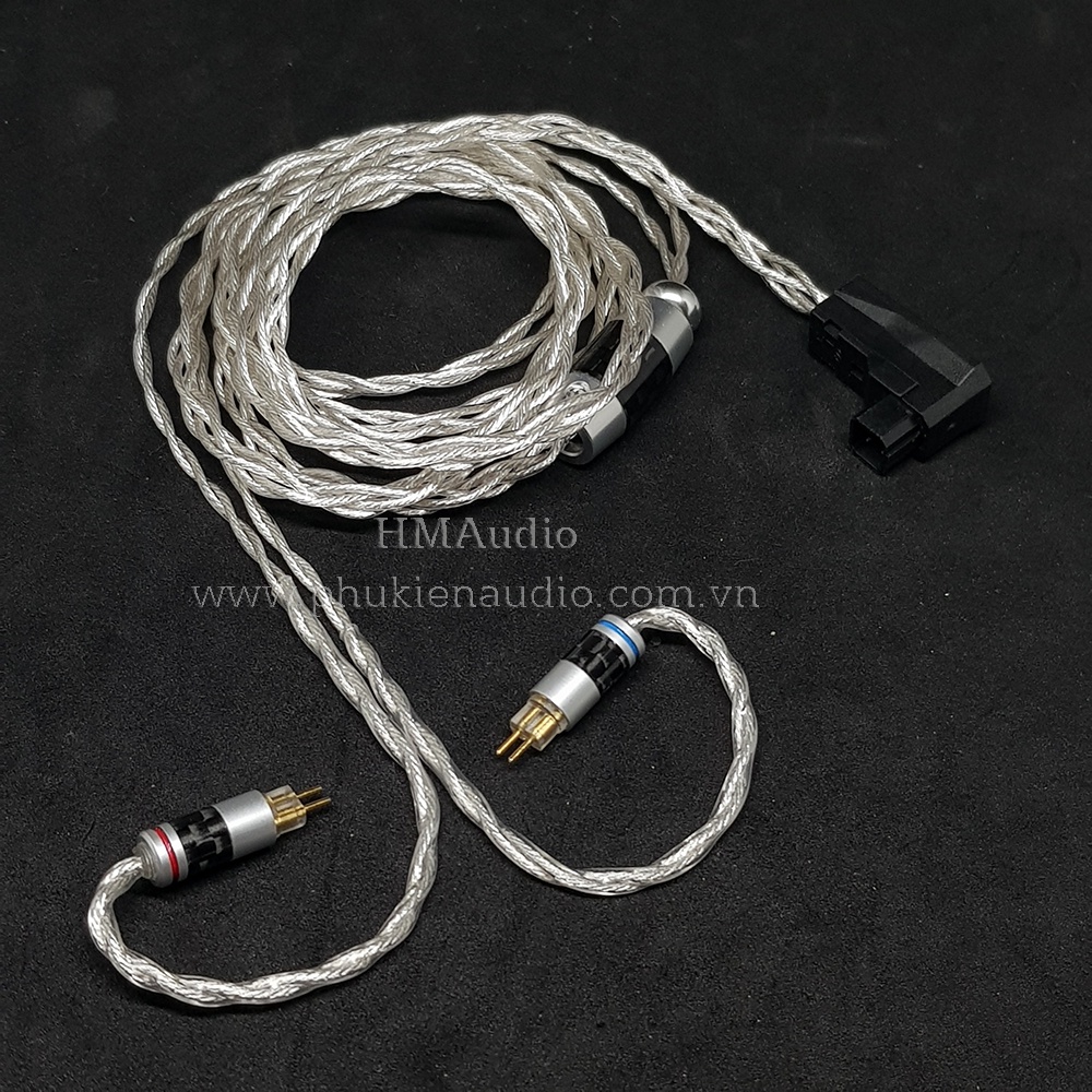 Dây tai nghe đồng mạ bạc 7N OCC Litz 25AWG 1.1mm tết 4 - Connetor IM50/70 A2DC IE80/80s IE40Pro IE100/500 IE300/900 2Pin