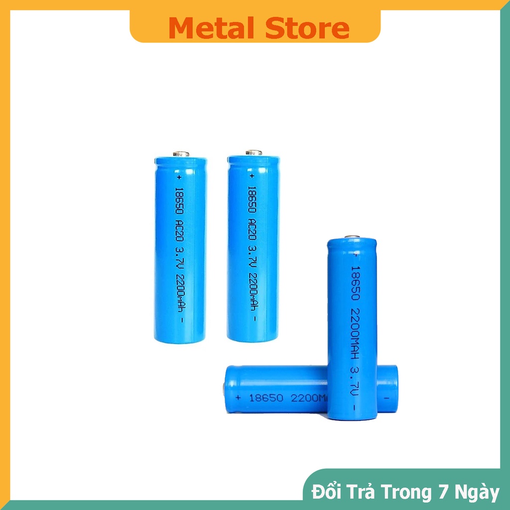 Pin 18650,pin sạc 3 7v METAL STORE dung lượng 1200mah đầu nồi
