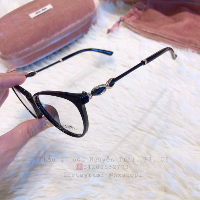 Gọng Kính mắt mèo full đen hoạ tiết