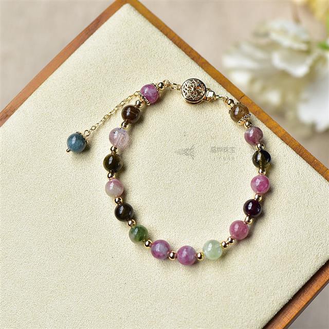 Set 14 Vòng Đeo Tay Đá Tourmaline Tự Nhiên