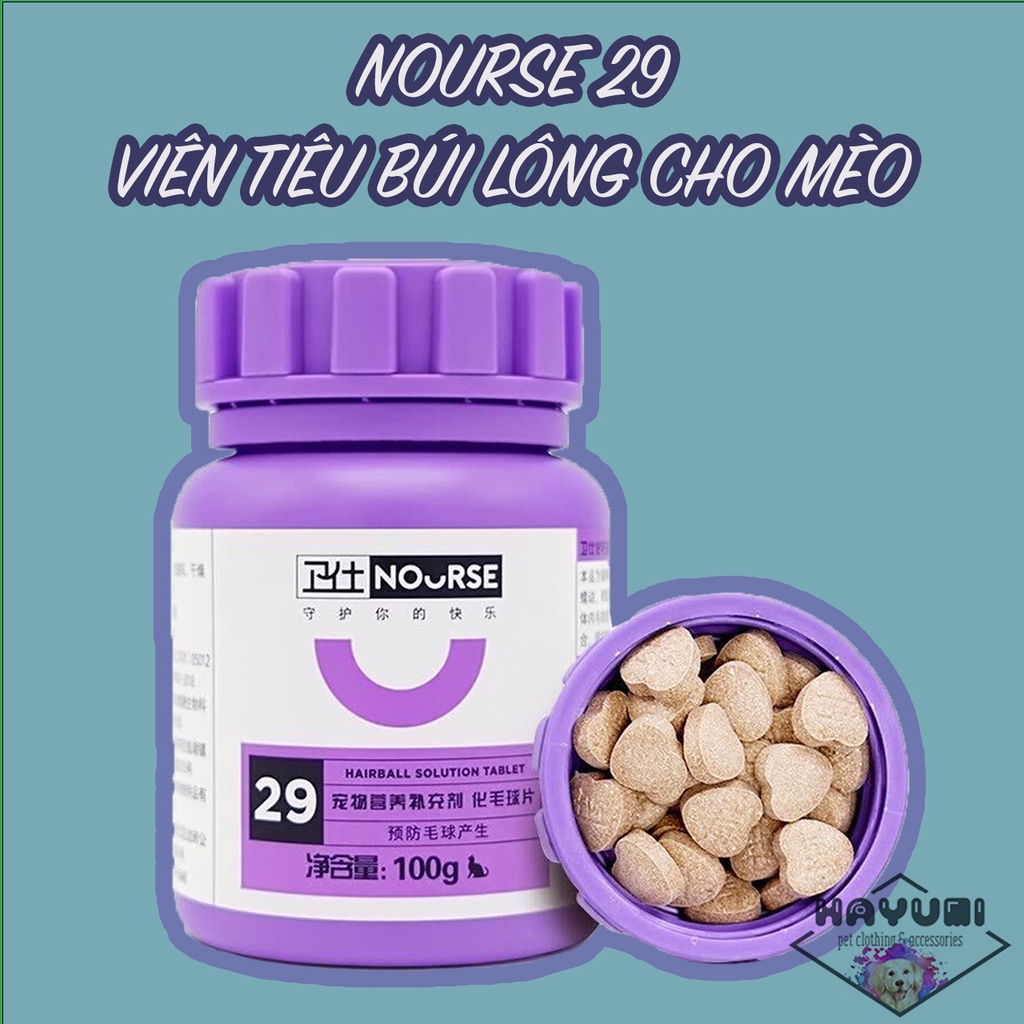 - NOURSE 29 VIÊN TIÊU BÚI LÔNG CHO MÈO - HILL PETSHOP