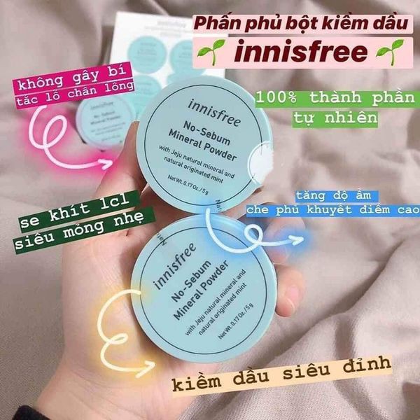 🍁PHẤN PHỦ DẠNG BỘT INNISFREE [Siêu kiềm dầu] + mịn da, giúp nền lâu trôi | BigBuy360 - bigbuy360.vn
