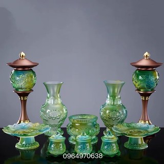 Chén thủy tinh lá đế - Vàng