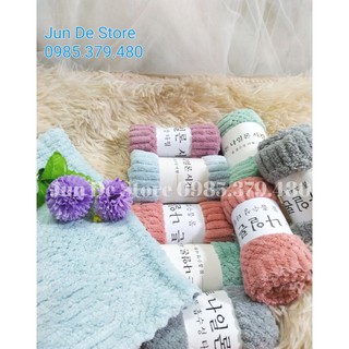 Khăn mặt lông cừu vân sần 30x50 ♥️ FREESHIP ♥️ Khăn mềm nhẹ, thấm hút tốt, màu sắc bắt mắt.