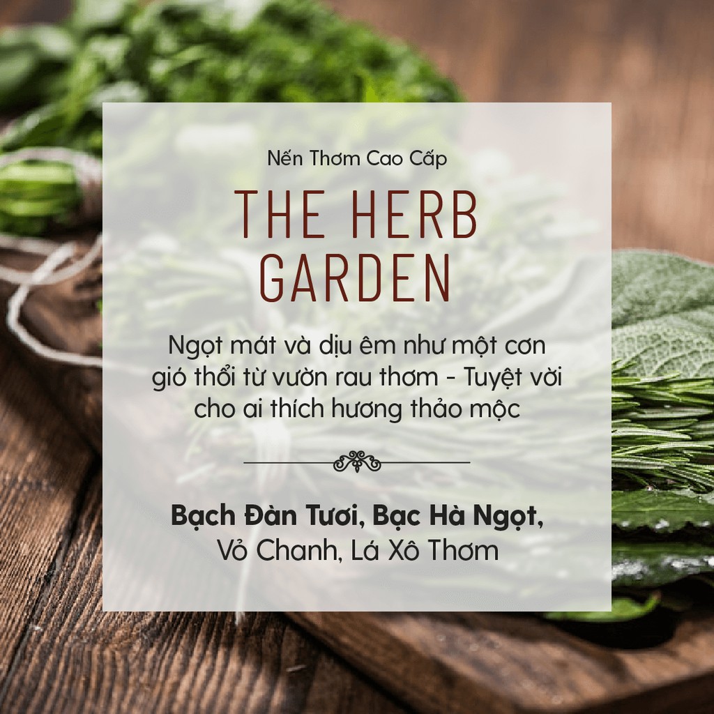 Nến Thơm Cao Cấp The Herb Garden (Vườn Thảo Mộc) Heny Garden – Tặng Tinh Dầu Mẫu Thử