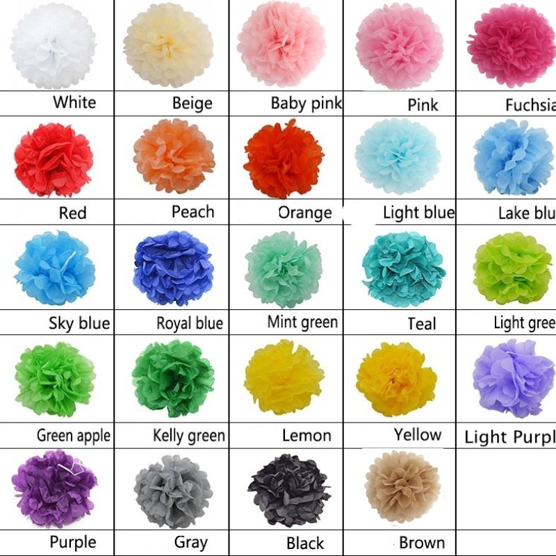 Hoa giấy kích thước 8 inch/ 10 inch trang trí tiệc cưới đẹp mắt