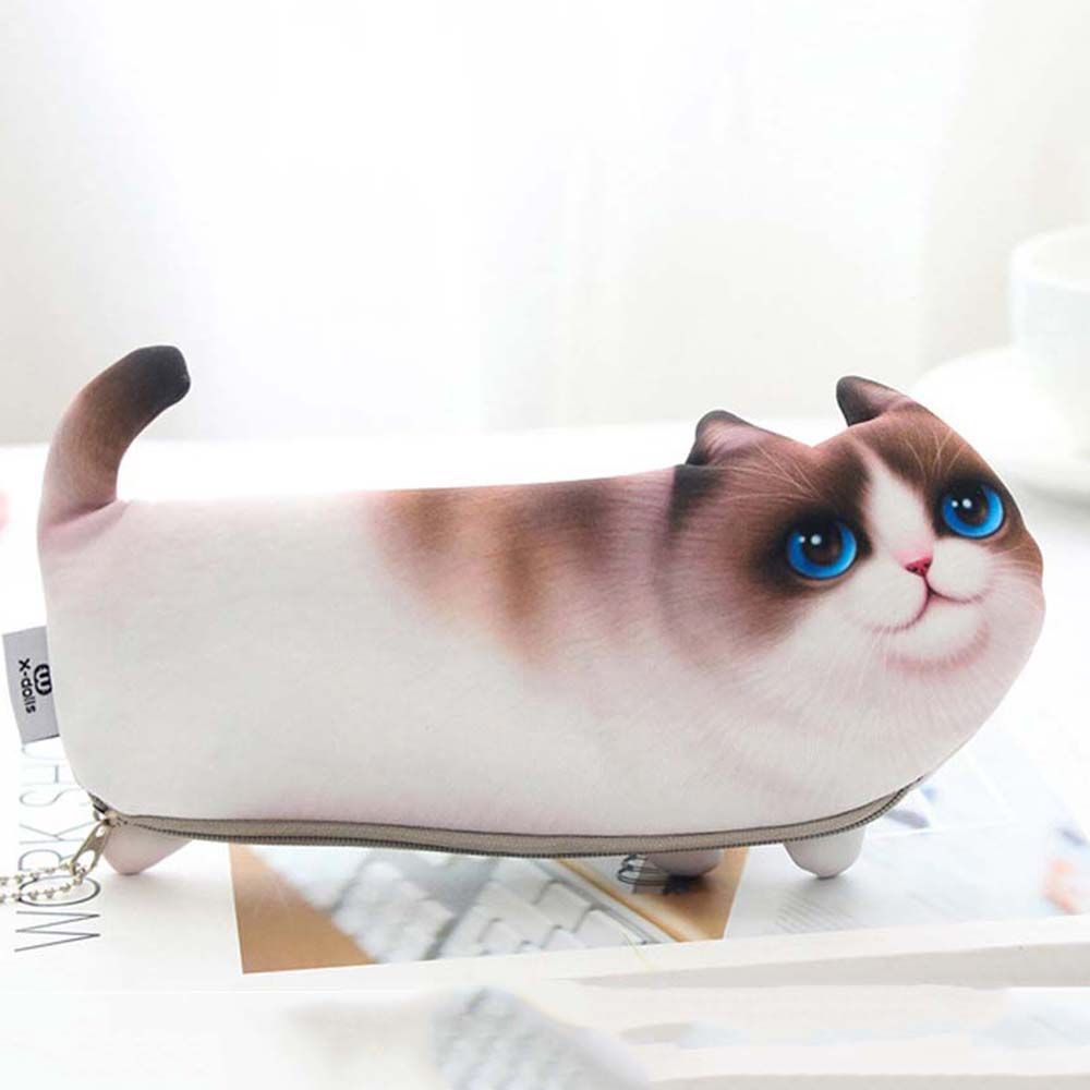Túi bút bằng vải mềm phong cách mèo hoạt hình dễ thương sáng tạo