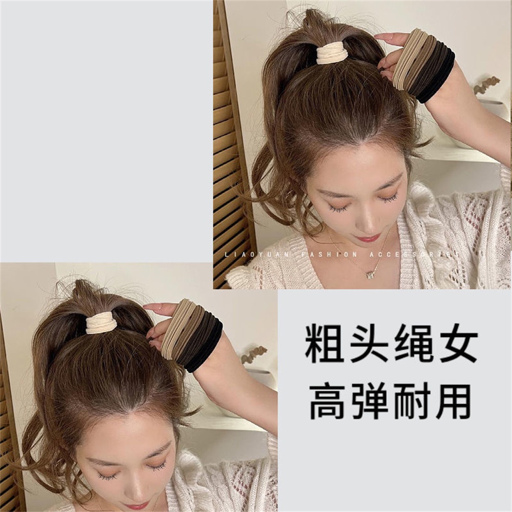 Set 10 Dây Buộc Tóc Cao Su Co Giãn Màu Sắc Trơn Dành Cho Nữ