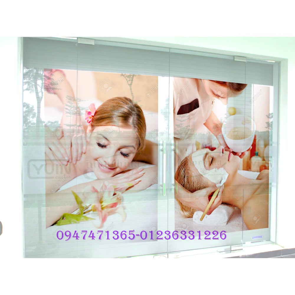 ✌️GIÁ CỰC RẺ- QUÀ ĐẸP✌️COMBO 2 TRANH DÁN CỬA KÍNH TRANG TRÍ SPA ( ẢNH THẬT)