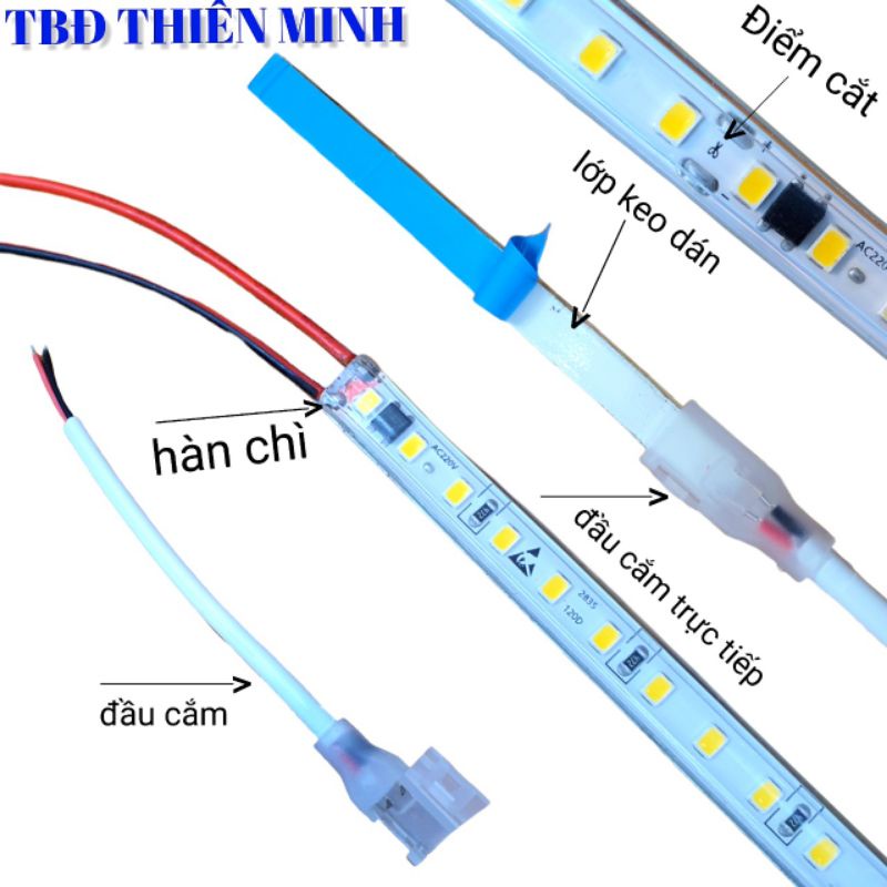 DÂY LED DÁN 2835 220V SIÊU SÁNG GIÁ BÁN THEO MÉT