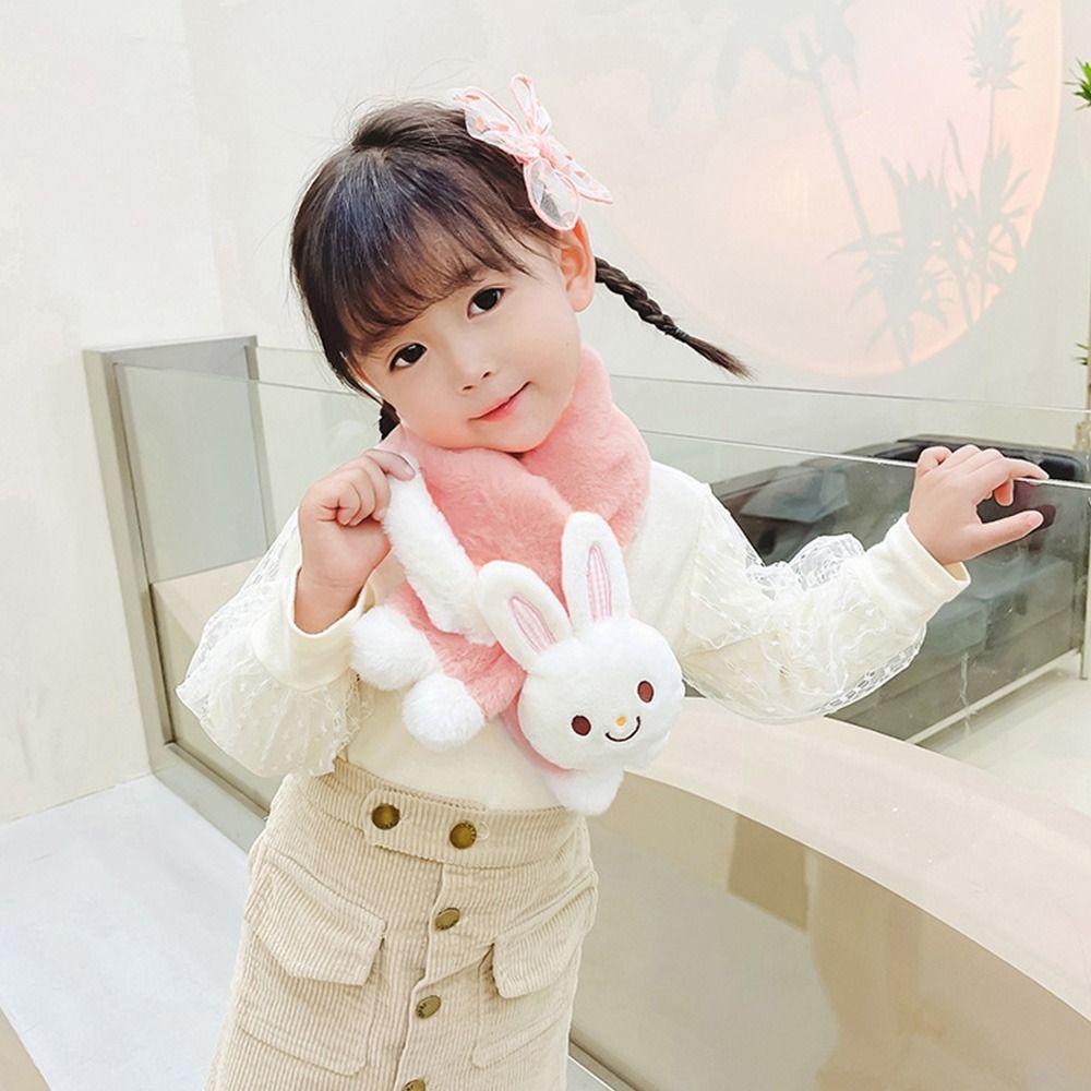 MIHAN1 Khăn Choàng Lông Nhung Họa Tiết Hoạt Hình Dễ Thương Xinh Xắn Cho Bé