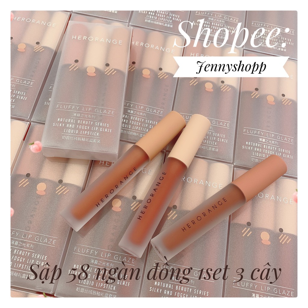 Set 3 Son Kem Lì Her Orange Nội Địa Trung