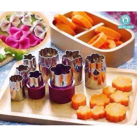 Bộ khuôn cắt tỉa rau củ quả - Bộ dụng cụ tạo hình củ quả 8 món- br00346