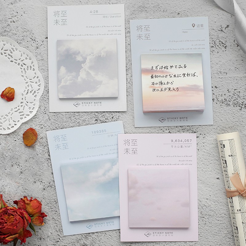 (GN007) Giấy note màu pastel bầu trời x30