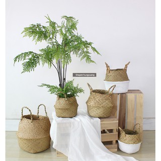 Giỏ cói tròn trang trí, đựng cây nhiều size
