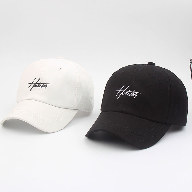 Mũ Lưỡi Trai Nón Kết Nhung Cao Cấp Thêu Chữ Holiday 440 Phong Cách Ulzzang Form Unisex Nam Nữ - Hazo