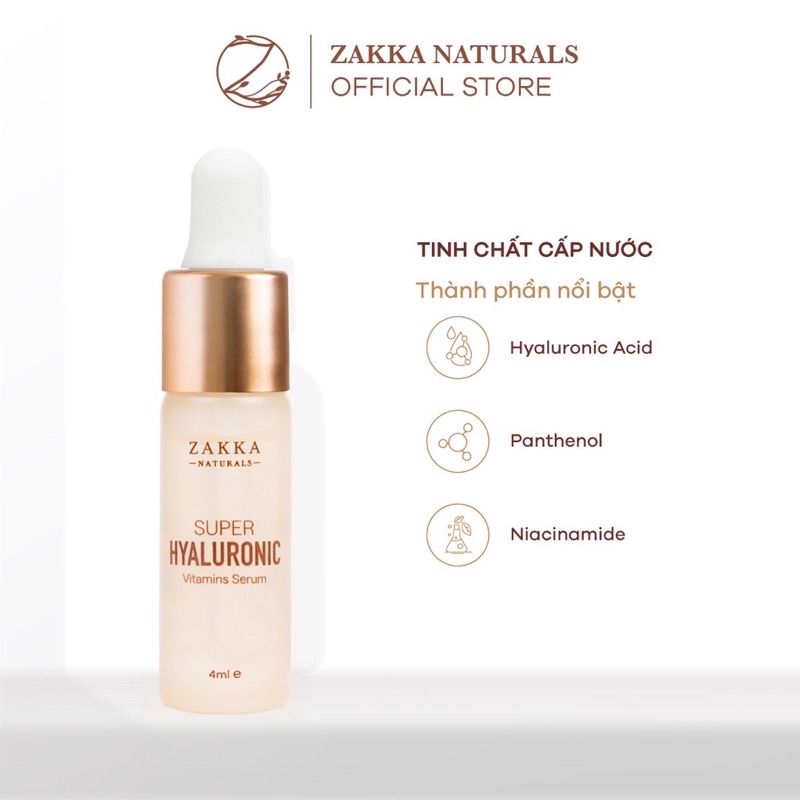 Sample Serum  Cấp Nước Zakka Naturals Super Hyaluronic Vitamins Serum 4ml