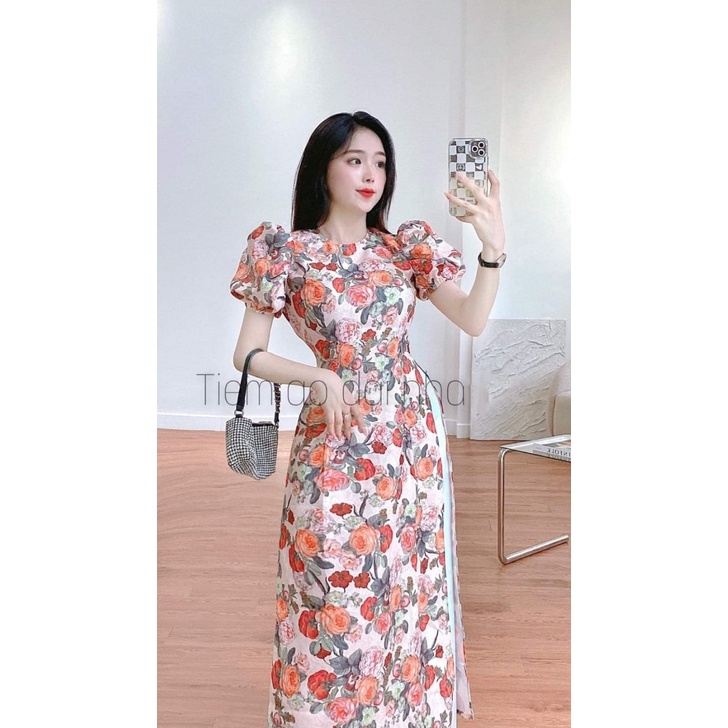 * Đủ màu dài cách tân tay phồng gây  - Áo Dài Đan Linh