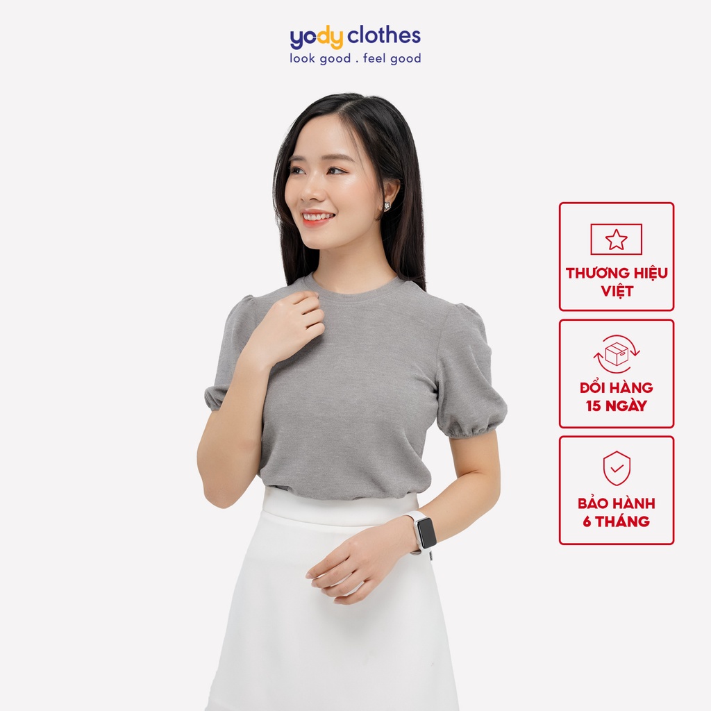 Áo thun nhung nữ YODY tay bồng chun mềm mại ATN4624