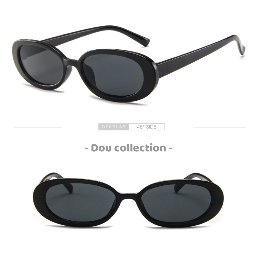 Kính Mát (Kính Râm) Cao Cấp Hình Oval Retro Gọng Nhựa Phong Cách Hàn Quốc - Dou Collection - Mã MK035